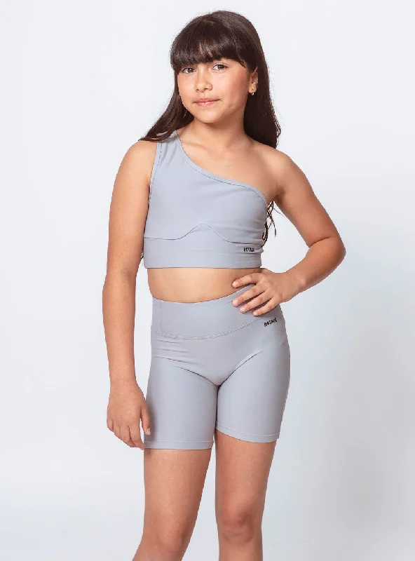 Girls Solo Shoulder Top Grey