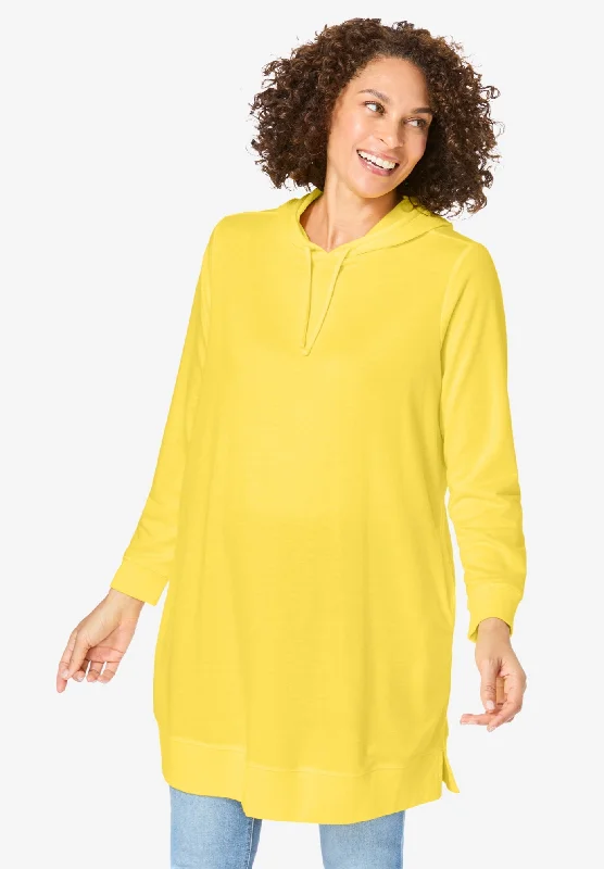 Longer-Length Hoodie Sweatshirt. Sleek Women's 