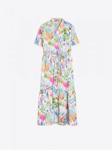 Eveline Watercolor Deep Sea Dress