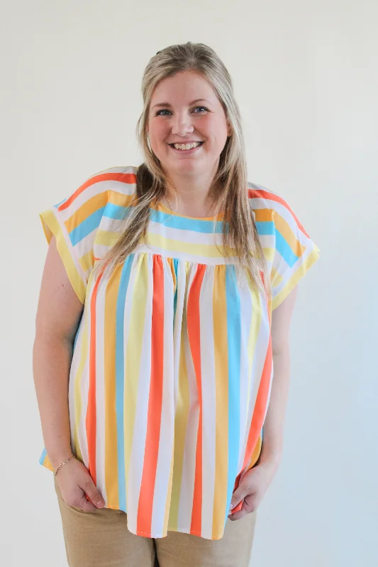 KARLEY CURVY MULTI COLORED BLOUSE