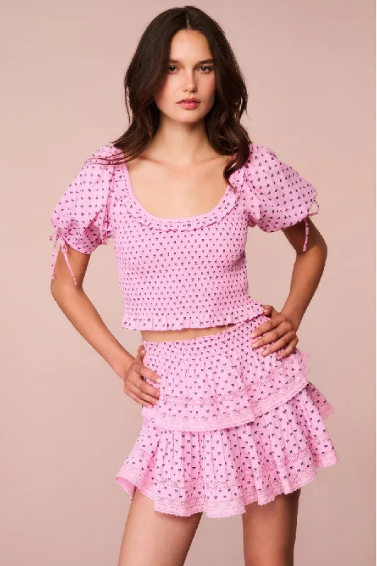 Molly Cotton Bow Puff Sleeve Top Women