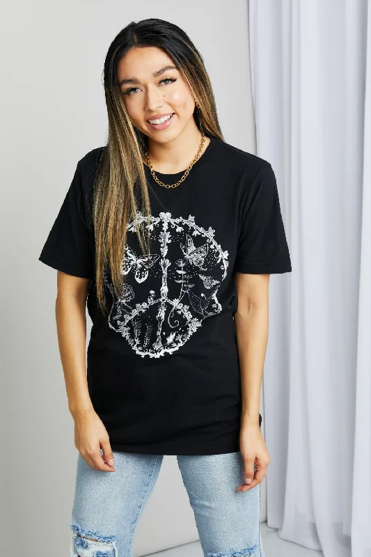 MineB Butterfly Graphic Tee Shirt Geometric