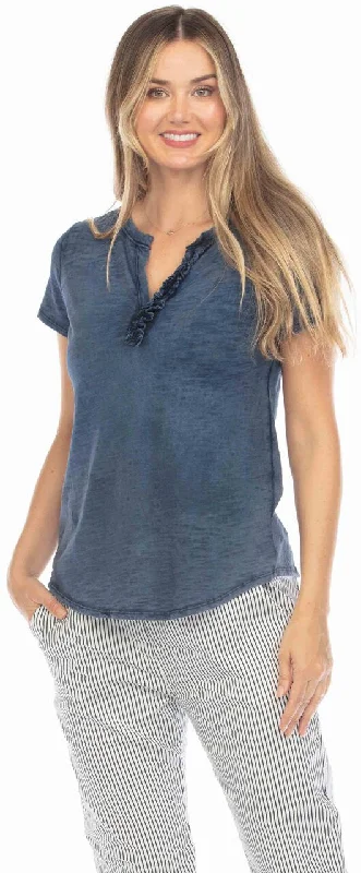 Faded Navy V-neck Tee