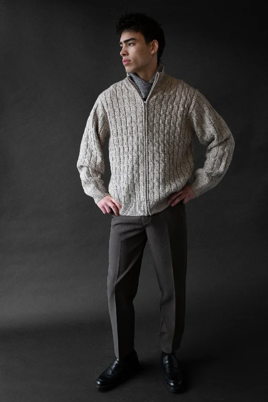 CABLE KNIT ZIP-UP CARDIGAN Refined Women's 