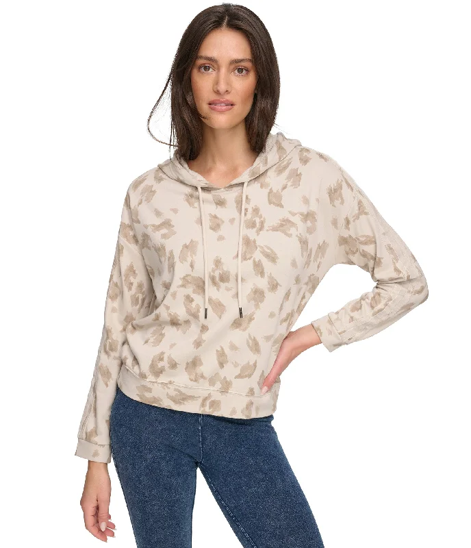 Printed French Terry Hoodie Monochromatic All - in - one