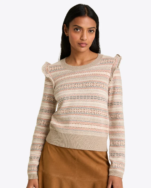 Fairisle Flutter Sleeve Sweater Bold Women's Animal Print