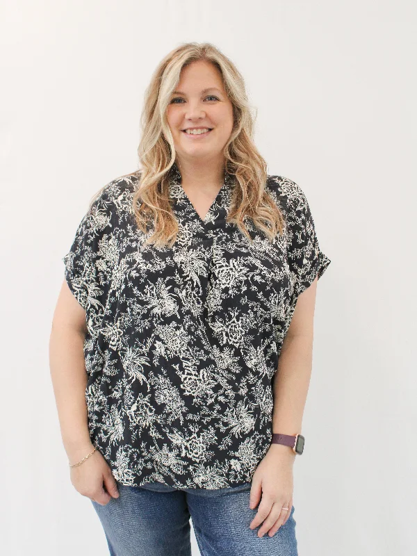 JEMMA CURVY DROP SHOULDER FLORAL TOP