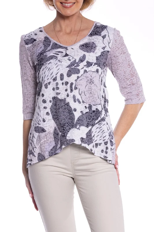 BURNOUT V NECK TEE - CLM506 Dapper Women's Bow - adorned