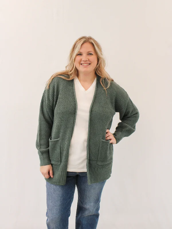 ZURI REG/CURVY WAFFLE CARDIGAN