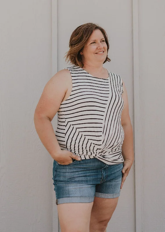 FAITH CURVY STRIPED TANK TOP