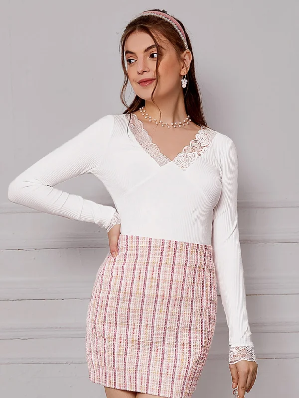Casual Plain Rib-Knit Long Sleeve V Neck Regular Women T-Shirt Australian Beach