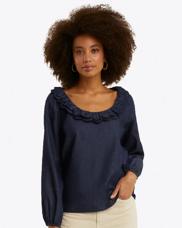 Reyna Long-Sleeve Top in Chambray Traditional Women's 