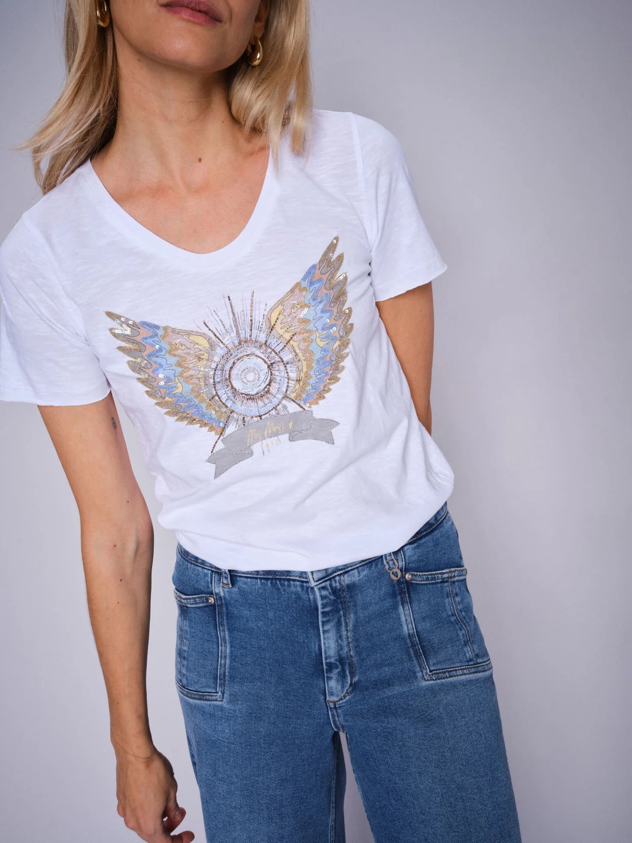 Mosmosh Gethi Deco Wing T-shirt Streetwear Style for 