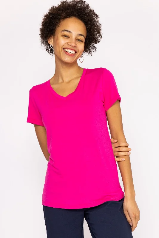 V Neck Tee in Pink